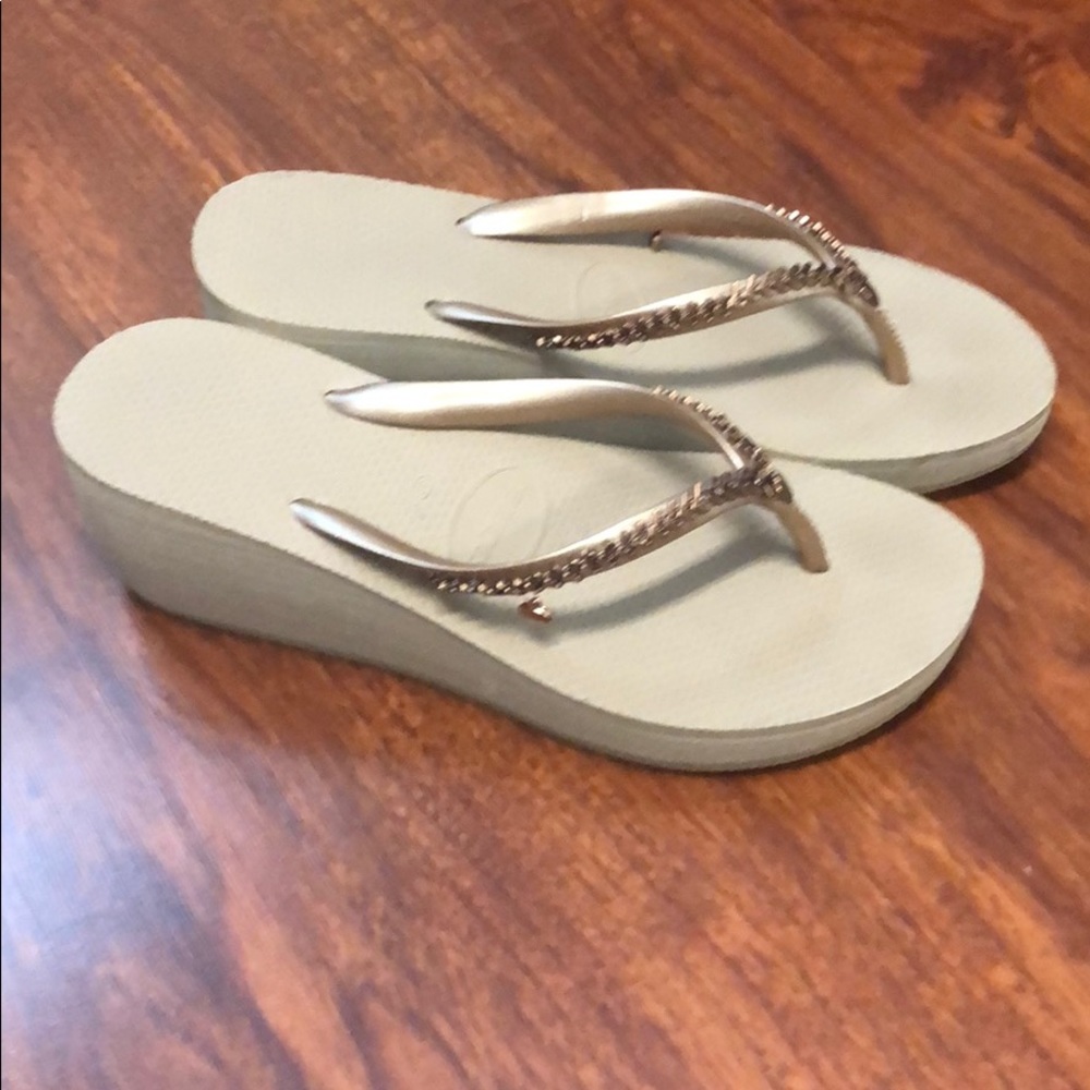 Havaianas High metal wedge flip flop